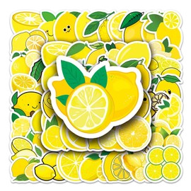 Lemon Stickers |50Pcs Lemon Waterproof Vinyl Decals for Water Bottles Laptop Luggage Cup Computer Mobile Phone Skateboard