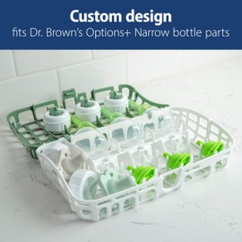 Dr. Brown's Dishwasher Basket for Small Baby Bottle Parts, Pacifiers, and Accessories, Clean, Store and Organize Newborn Essentials, BPA Free, Green