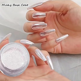 LEDSUUEI 2g Chrome Nail Powder: Holographic Ice Transparent Mermaid Pearl Chrome Nail Powder,Magic Aurora Iridescent Chrome Nail Powder for Nail Art Decorations