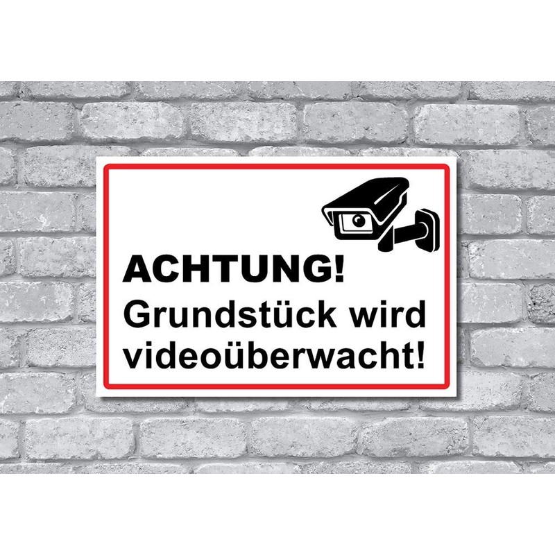 Grundstück wird videoüberwacht Sign 30 x 20 cm Sign 3