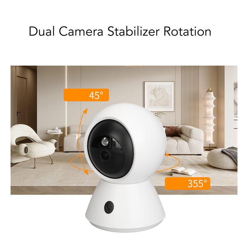 Security Camera Wireless 355° Rotation 3MP WiFi Smart Baby Monitor
