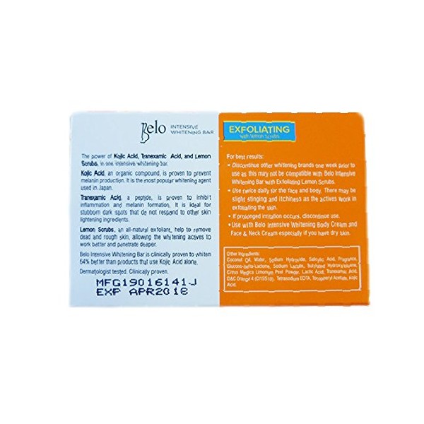New Belo Intensive Sealed Kojic & Tranexamico Facade and Pre-Treatment Exfoliating Soap - 65 g - with Lime Exfoliation