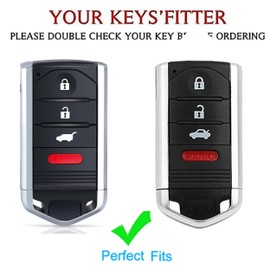 TAPAYICA for Acura Key Fob Shell Keyless Remote Key with Keychain Fit for Acura ILX RDX TL ZDX Smart 4 Buttons Key Fob (White)