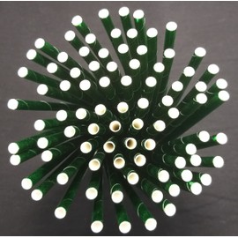 Paper Straws, Paper Straws, Organic, Food Safe, Environmentally Friendly, Disposable Straws, Pack of 120 (Green Metallic)