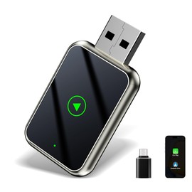 Anluomania CarPlay Wireless Adapter 2 in 1, Android Auto Wireless CarPlay Adapter, Konvertieren Sie kabelgebundenes CarPlay in kabelloses CarPlay, Typ-C/USB Plug & Play, kleine Größe, stabile Leistung