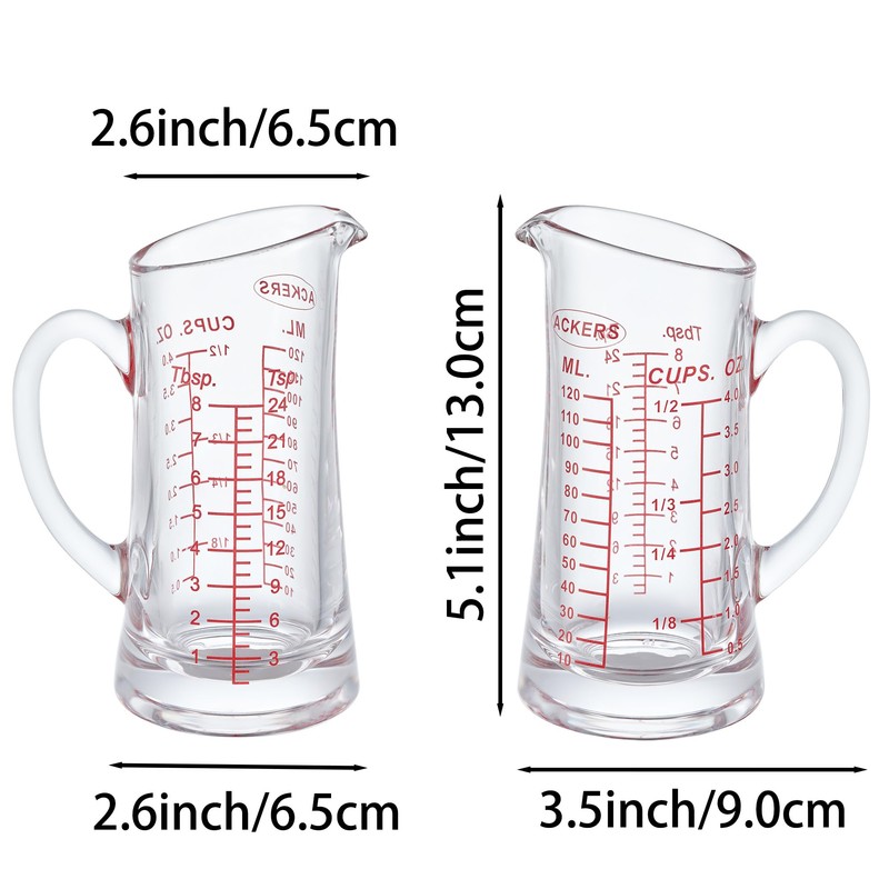Ackers Shot Glass Measuring Cup 4 Ounce/120ML Liquid Heavy High