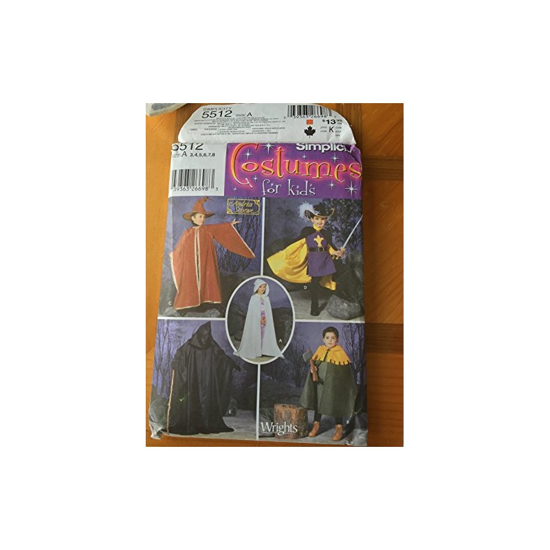 Simplicity Sewing Pattern 5512 Child Costumes, A (3-4-5-6-7-8)