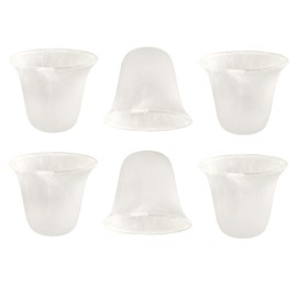 Eumyviv Bell Shaped Alabaster Glass Lamp Shade Replacement with 1-5/8-inch Fitter Opening for Ceiling Fan Light Kit Wall Sconce Pendant Light Fixture (6pcs Alabaster Glassed)