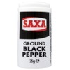 Saxa Ground Black Pepper 25g (Pack of 12 x 25g)