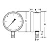 PIC Gauges 201L-204H Bottom Mount Glycerine Filled Pressure Gauge w/