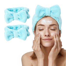 Bliss Women's 2 Pack Microfiber Towel Headband - Spa Headband for Washing Face, Skin Care, Makeup, and Messy Hair Wrap - Preppy Stuff Shower Hair Accessories