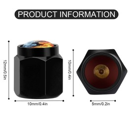 Buyidec Fire Ice Yin Yang Tire Valve Stem Caps Aluminum Black Stem Tire Valve Caps Universal Stem Covers for Cars SUVs Trucks Bikes Motorcycles Bicycles (4 Pack)