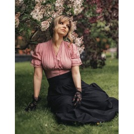 Scarlet Darkness Black Maxi Skirts for Women High Waisted Renaissance Floor Length Skirt Black L