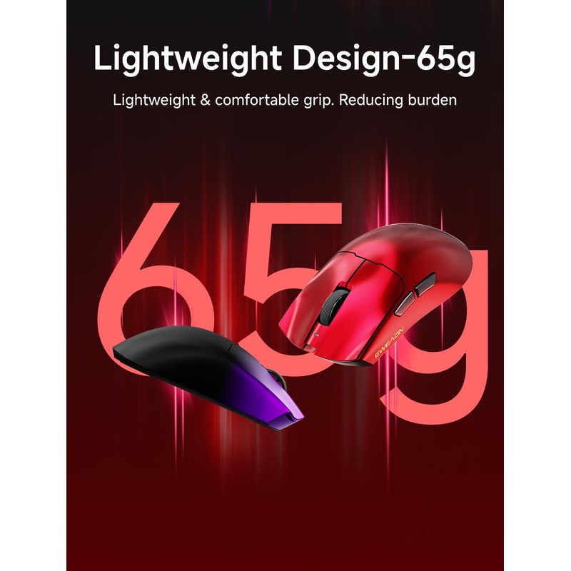 EWEADN S9 Pro Wireless Gaming Mouse, 59G Ergonomic Computer Mouse,