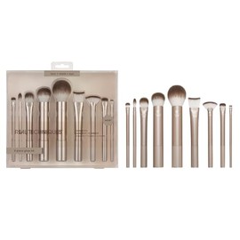 Real Techniques Au Naturale Kit de brochas de maquillaje, para base, polvos y correctores, brochas faciales de alta calidad, juego de 9 piezas