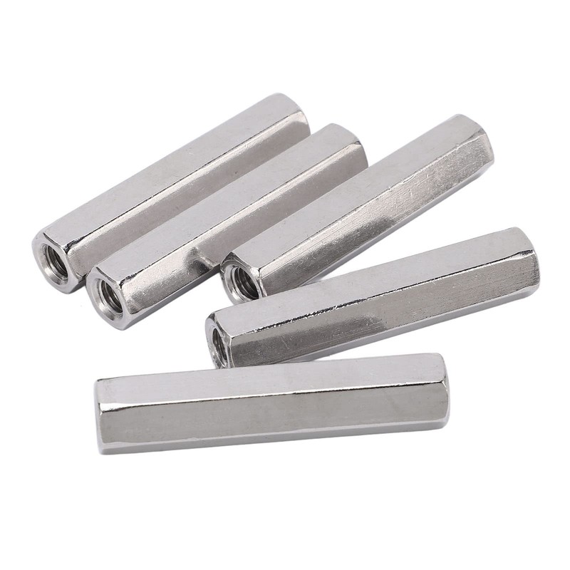 Tissting Hex Coupling Nut M8 x 1.25, 5 Pcs, 13mm