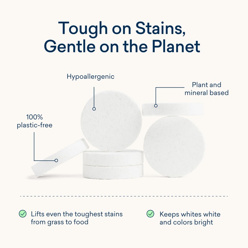 BLUELAND Laundry Detergent Tablets 60 Count, Plastic-Free Alternative to Pods,