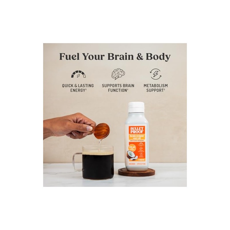 Bulletproof Brain Octane Oil, Reliable and Quick Source of Energy,