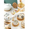 Alfto Hot Pads Trivet,Table Solid Bamboo Wood Trivets for Hot