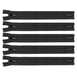 5 Pcs Invisible Zips, Black Zips, 15.7 Inch / 40cm Nylon Closed-Ended Concealed Zipper, Plastic Zip Fixer for Tailor Sewing Tools Craft Dressmaking Pillows Cushions Skirts Clothes Bags Pants