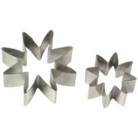 PME Stainless Steel Daisy 8 Petal Cutters, Medium Size, Set of 2, Silver