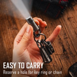 KeyUnity KF03 Titanium Nano Torch, LR44 Button Cell 100 Lumen 5 W LED Key Torch for Everyday Wear (KF03 Sandblasted)