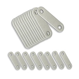 Bliceon 20Pcs Flat Metal Brackets for Wood Joining - 57x16x1.8mm Stainless Steel Mending Plates, Heavy-Duty Connector Brackets for Wood Fixing and Repair