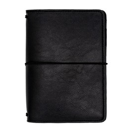 Pukka Pad, Carpe Diem A6 Notebook Cover and Passport Holder - 13 x 11 cm – Features 4 Elastic Note Pad Holders, 2 Inside Pockets, Business Card Slot, and Pen Holder - Black
