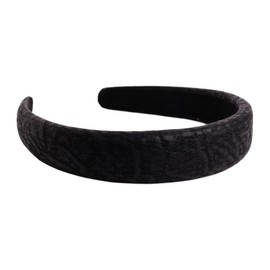 SXQLYH Women's Headband Padded Headband Hair Band Soft PU Leather Padded Headbands Vintage Style Hair Band Fashion Comfortable Headbands for Women and Girls (Black, One)
