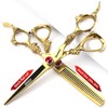 Gold 6/78/9 Inch Professional Haircut Scissors, Multifunctional Haircut Scissors Set