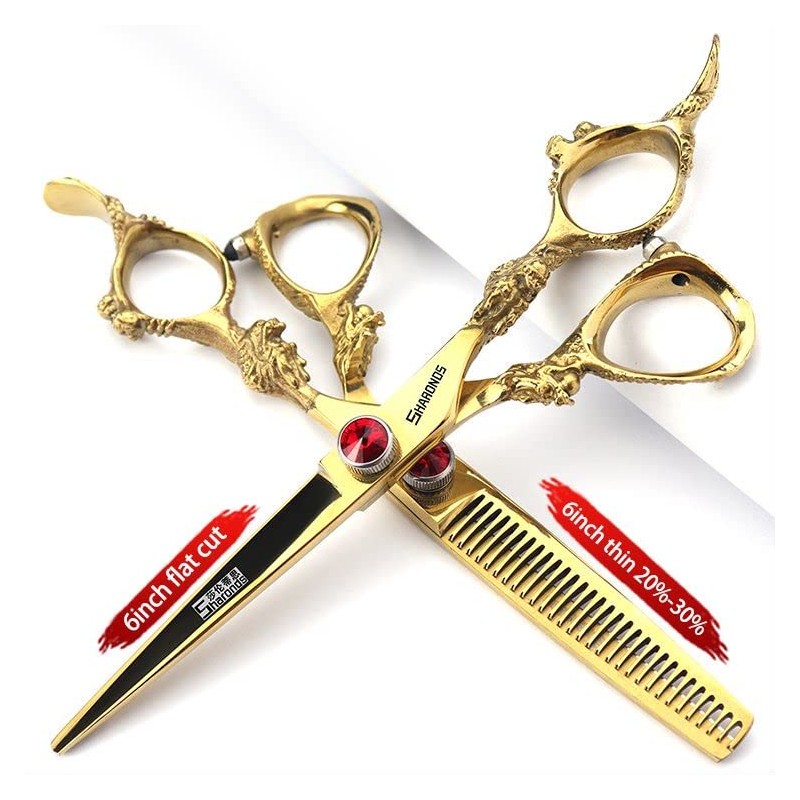 Gold 6/78/9 Inch Professional Haircut Scissors, Multifunctional Haircut Scissors Set