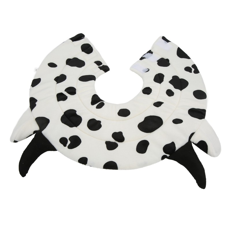 Cat Elizabeth Cone Cartoon Adjustable Cow Pattern After Surgery Recovery