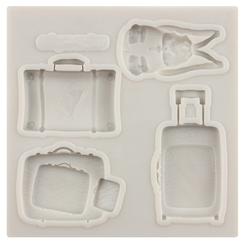 Airplane Silicone Molds Travel Luggage Bag Fondant Mold Set Of