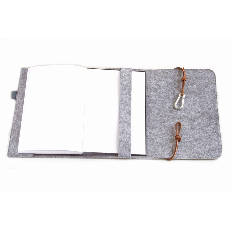 Calendar Cover Notebook A5 Grey Felt Cover Calendar Cover Leather