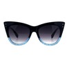 Butterfly Cateye Sunglasses Womens Designer Shades Navy Blue Glitter, Smoke
