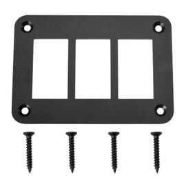 YINETTECH 1 Set Rocker Switch 3 Way Panel Housing Holder with Screw Aluminum Alloy Black Housing Holder for ARB/Carling Boat Marine Yacht Contral Switch