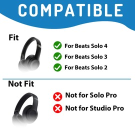 Adhiper Silikon Ohrpolster-Abdeckung für Beats Solo 4/3 Wireless Kopfhörer, schweißbeständige & waschbare Ohrpolster-Schützer, kratzfeste Ersatzabdeckungen mit sicherem Sitz (Schwarz)