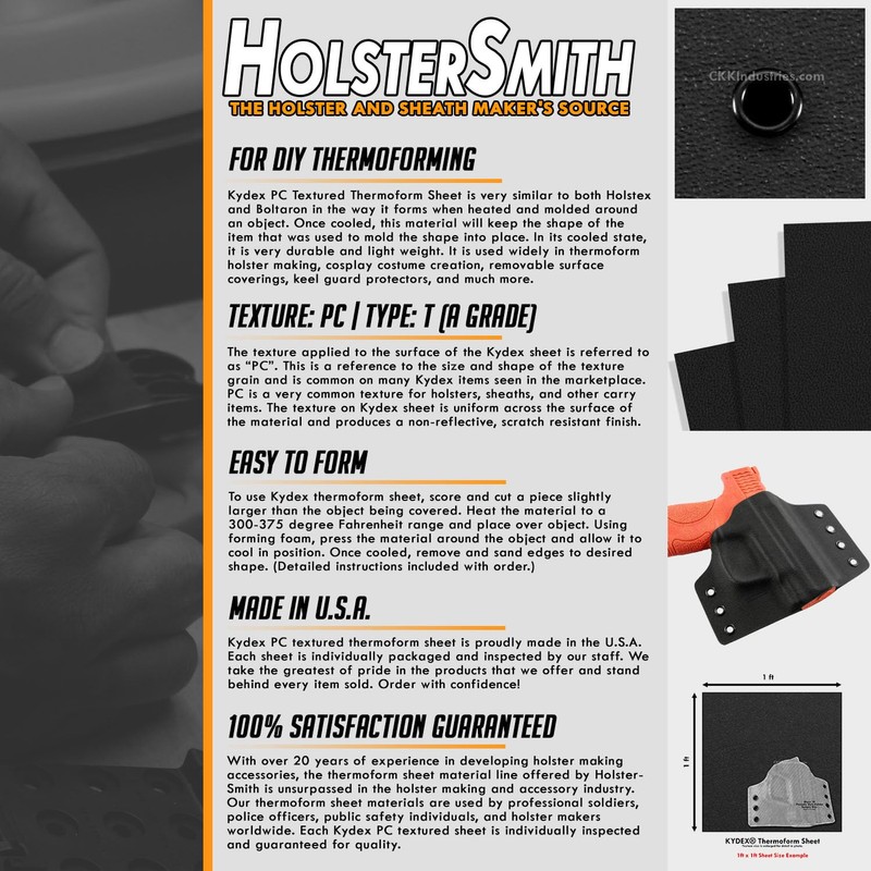 KYDEX Thermoform Sheet - (PC Texture) - (.080 Thickness) -