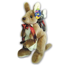 I Love Aus Large Plush Kangaroo and Joey with Koala
