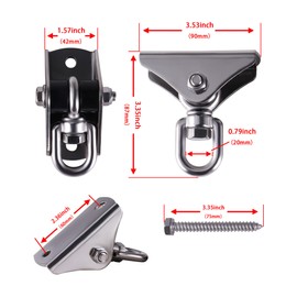 AOMIKITSTU Ceiling Hanger, Pack of 2, 90 mm x 87 mm Ceiling Hooks, Hanging Swing Hooks, Ceiling Mount, Hanging Hook for Playground Chair, Yoga Towel, Punch Bags, Wooden Beams, Concrete Ceiling