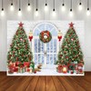 Fitumiw Christmas Photography Backdrop 7x5ft Christmas Tree Door Xmas Party
