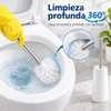 Cepillo de Inodoro 360° Acero Inoxidable con Mango Largo –