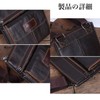Bearneko Men's Shoulder Bag, Genuine Leather, Crossbody Shape, Thin, Lightweight,