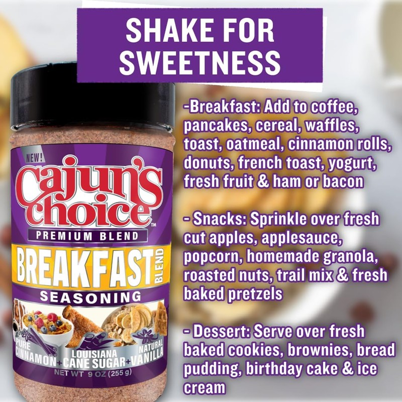 Cajun's Choice Premium Blend Breakfast Blend Seasoning 9 oz (Pack