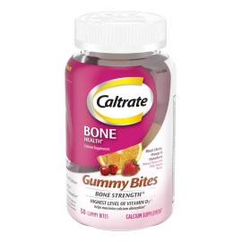 Calcio Gomitas Caltrate Gummy Bites 50 Piezas Sin Gluten Con Vitamina D3