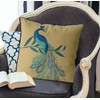 Kelly Stevens-McLaughlan, Peacock with Doodle Tail on Gold Cushion /