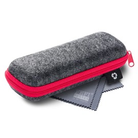 FEFI - Zip glasses case with felt cover made from recycled PET bottles, gray