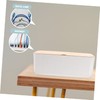 STOBAZA White Cable Management Box Wooden Cover Household Cord Organizer