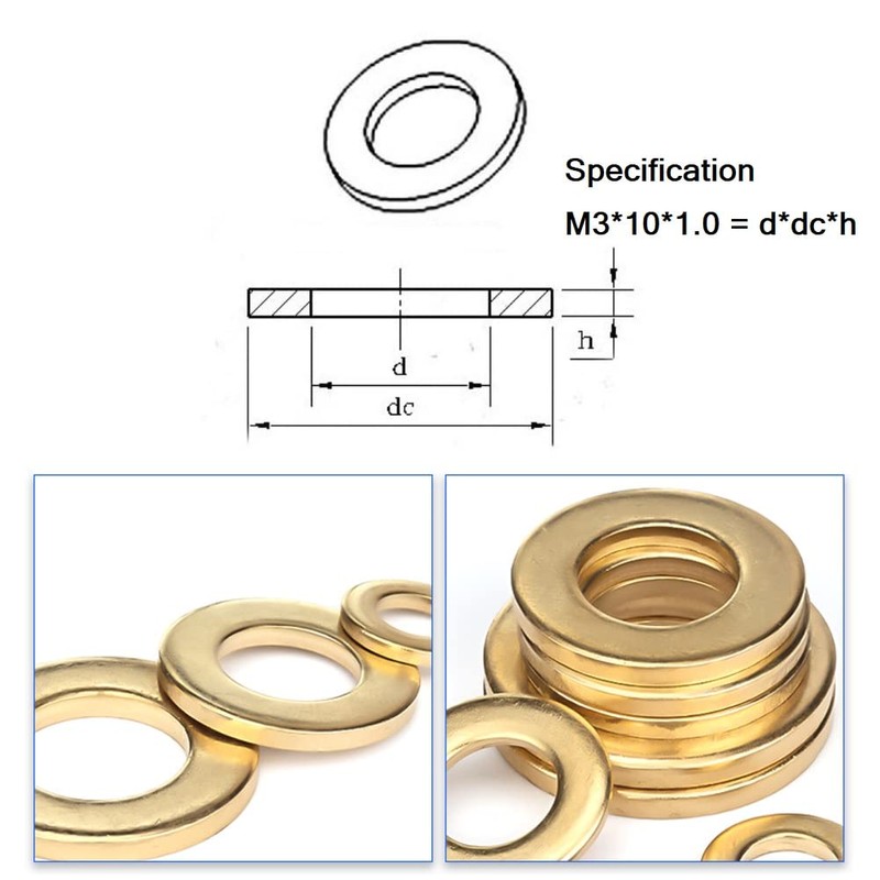 CONPHERON Brass Flat Washers Flat Lock Washers (M20 x 37