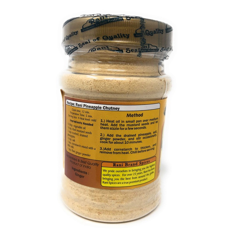 Rani Ginger (Adarak) Powder Ground, Spice 2.5oz (71g) PET Jar